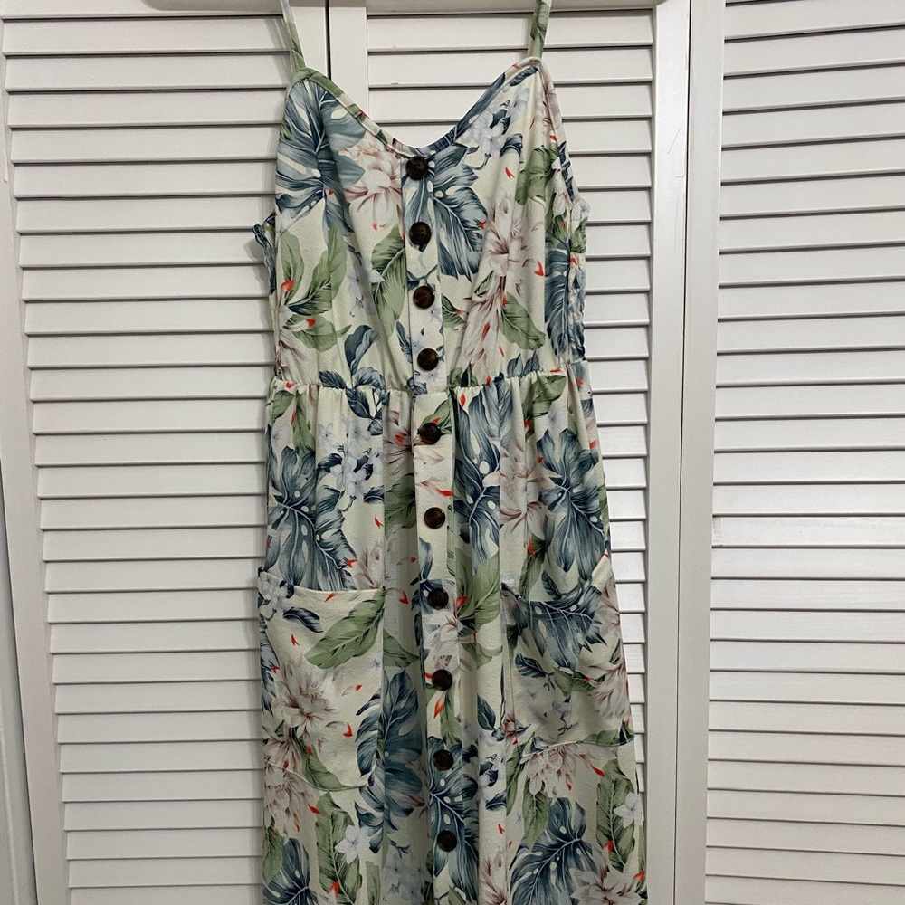 Midi Floral Dress Multicolored Summer Dress Small